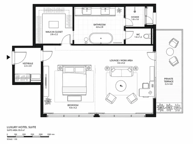 Luxury Hotel Suite Floor Plan