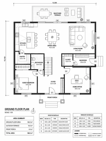 Modern Family House Ground Floor Layout